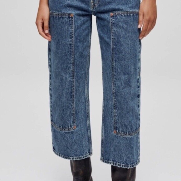 Rare RE/DONE "The Shortie" Jeans (Wide Leg) sz 27 - Picture 6 of 9